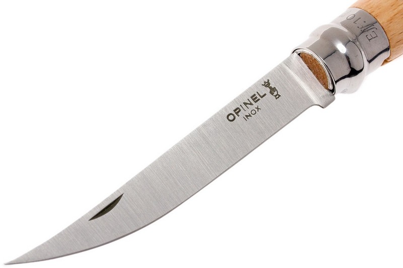 Нож складной филейный Opinel №10 VRI Folding Slim Beechwood, сталь Sandvik 12C27, рукоять бук, 000517
