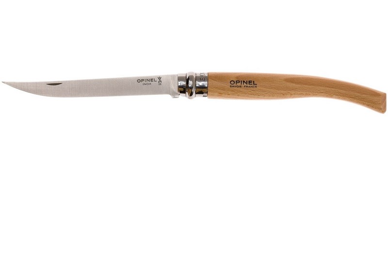 Нож складной филейный Opinel №12 VRI Folding Slim Beechwood, сталь Sandvik 12C27, рукоять бук, 000518