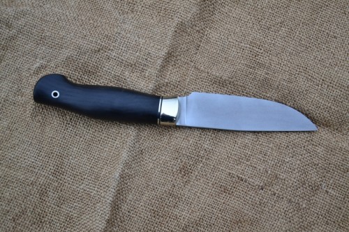 Нож Егерь - сталь PGK, мельхиоровое литьё, G10, морёный дуб.