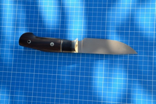 Нож Легионер (вариант 2) - сталь PGK, нейзильбер, G10, рог буйвола, зирикот, мозаичные пины.