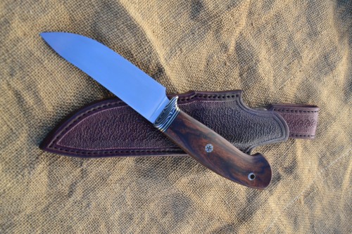 Нож Скинер - сталь Cromax PM, мокумэ, G10, айронвуд, мозаичные пины.